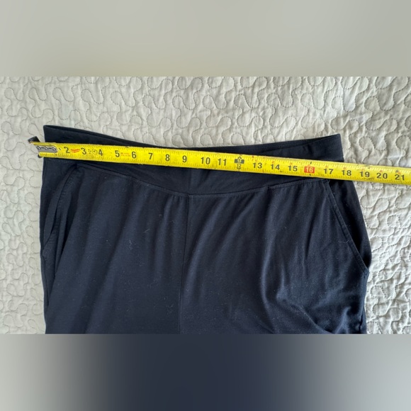 Eileen Fisher Fine Jersey Wide Leg Cropped Slit Pants Black Women's Size L - Picture 13 of 13